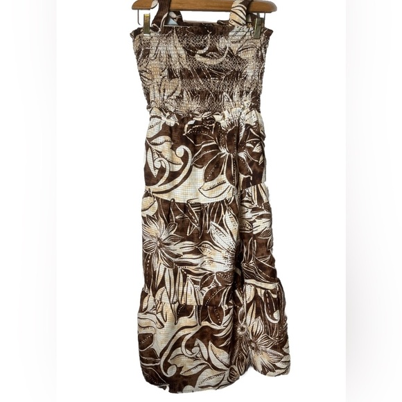 Sam Edelman Jennie Smocked Halter Top 3 Tiered Midi Dress Size M - Picture 4 of 7